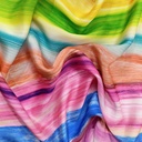 Rainbow Wave Print On Korean Satin SS22N KSPB79