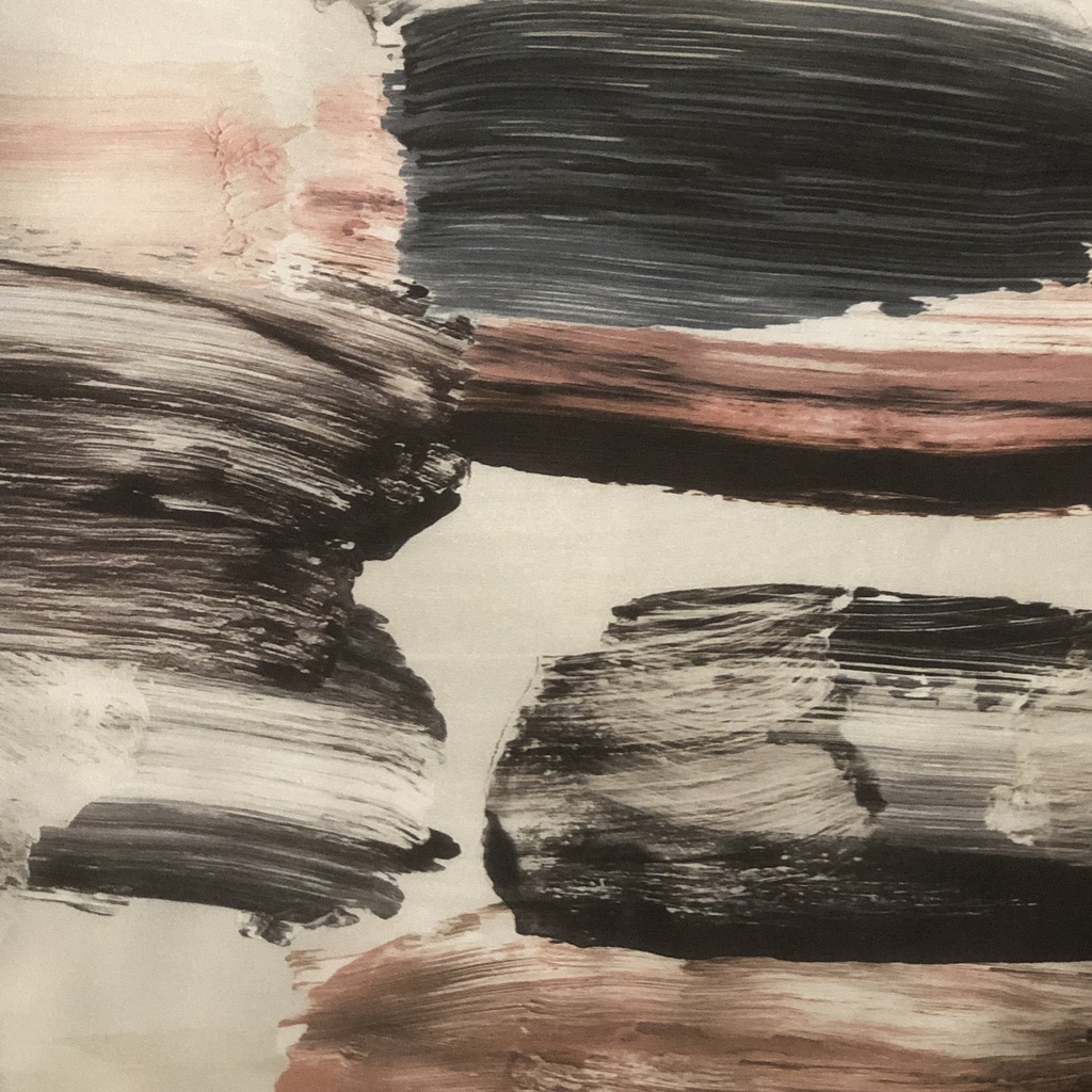 Brush Artwork Print On Korean Satin SS22N-KSPB83