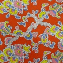 Orange Base Floral Print On Korean Satin SS22N KSPB93