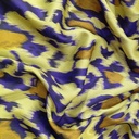 Blue & Yellow Leopard Print On Twill Satin (D#89C#2) TSPS29