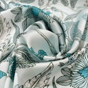 Sky Base Floral Print On Twill Satin (D#85C#2) TSPS34