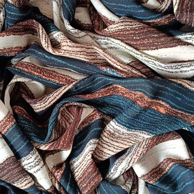 Rug Brown & Green Print On Twill Satin (PA13C#1) TSPS48