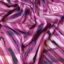 Magenta Geometrical Art Print On Twill Satin (D#71C#2) TSPS58