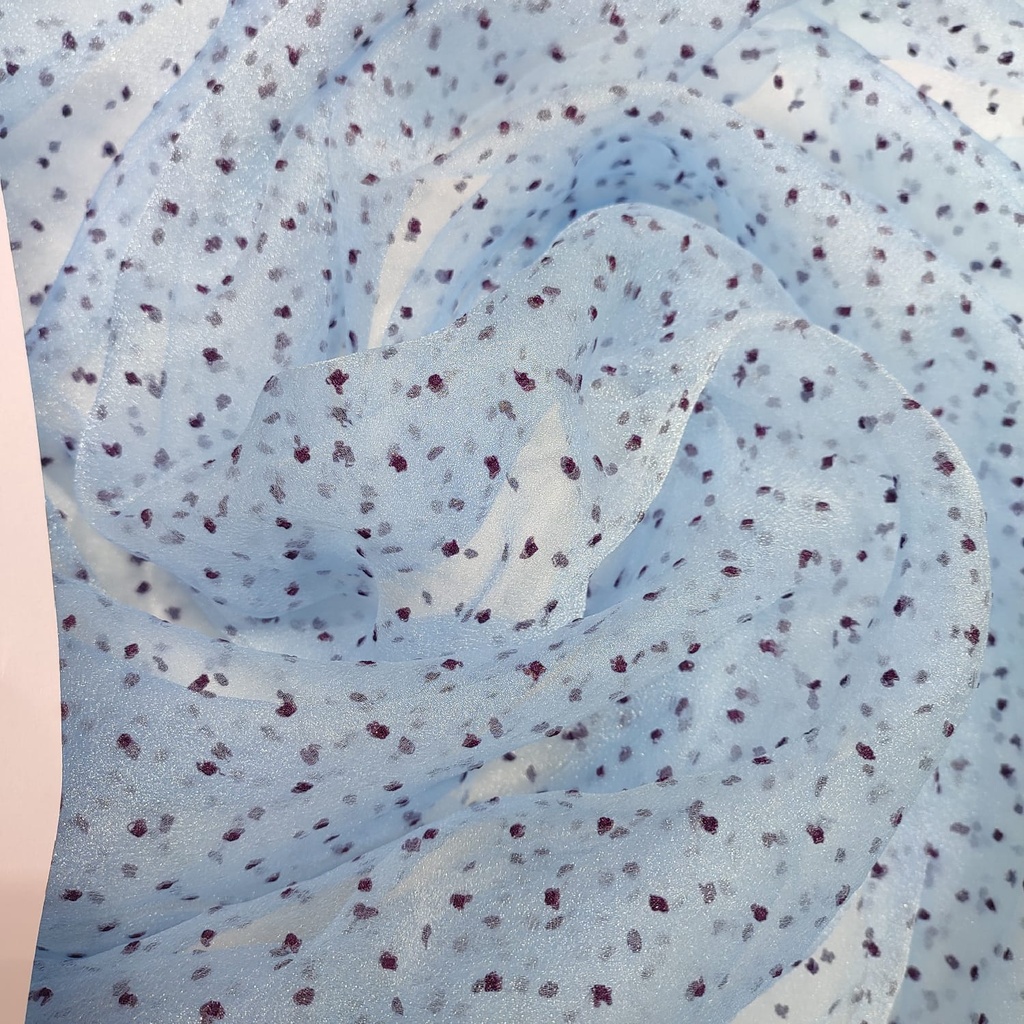 Madonna Organza Dyed Fabric (Two tone)(Wine on Sky Blue 17)