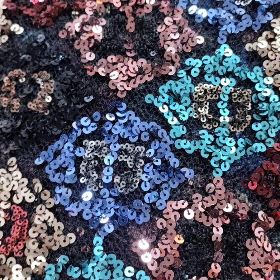 Embroidered Sequins (Diamond, Colour-Black)