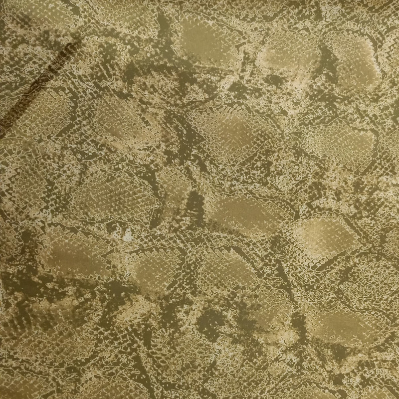 Mustard Snake Skin Print On Korean Satin SS22L KSPL53