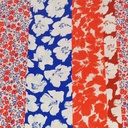 Red Floral Print Korean Satin SS22L KSPL43