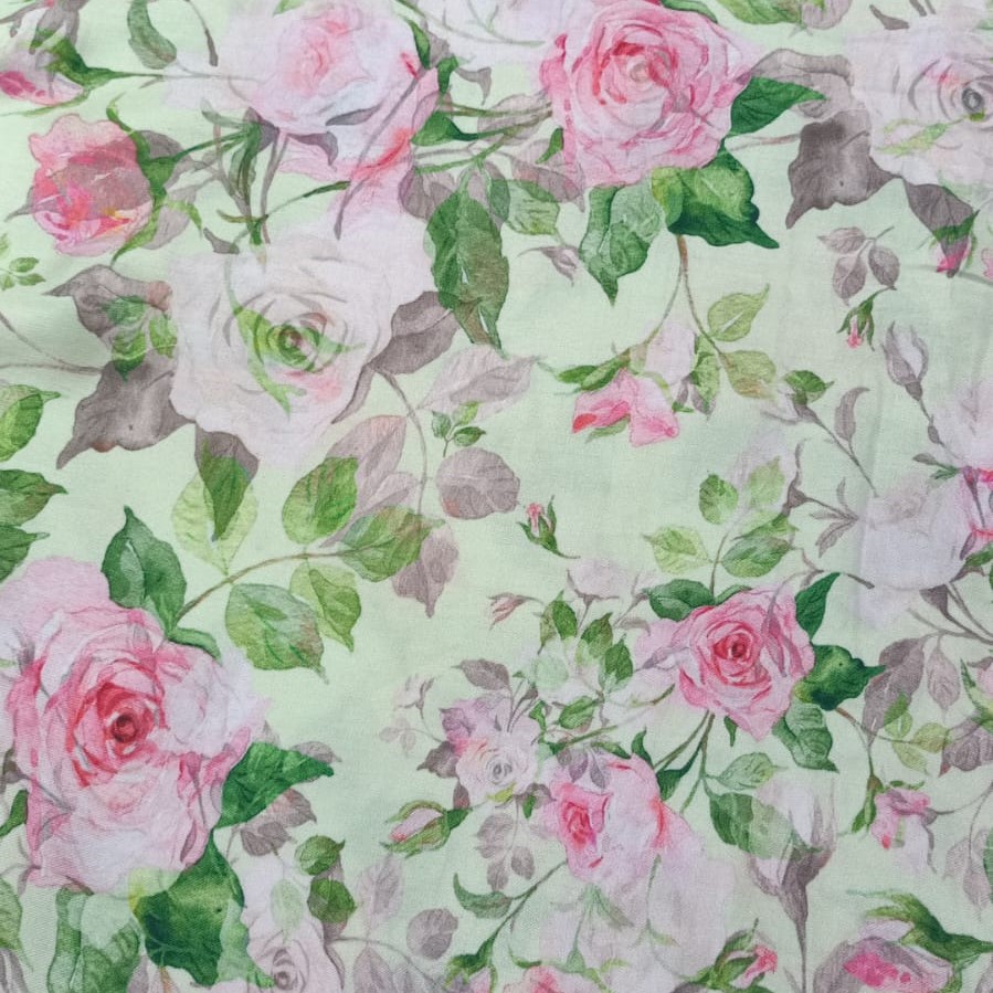 Vintage Floral Green Parsi Boski Print