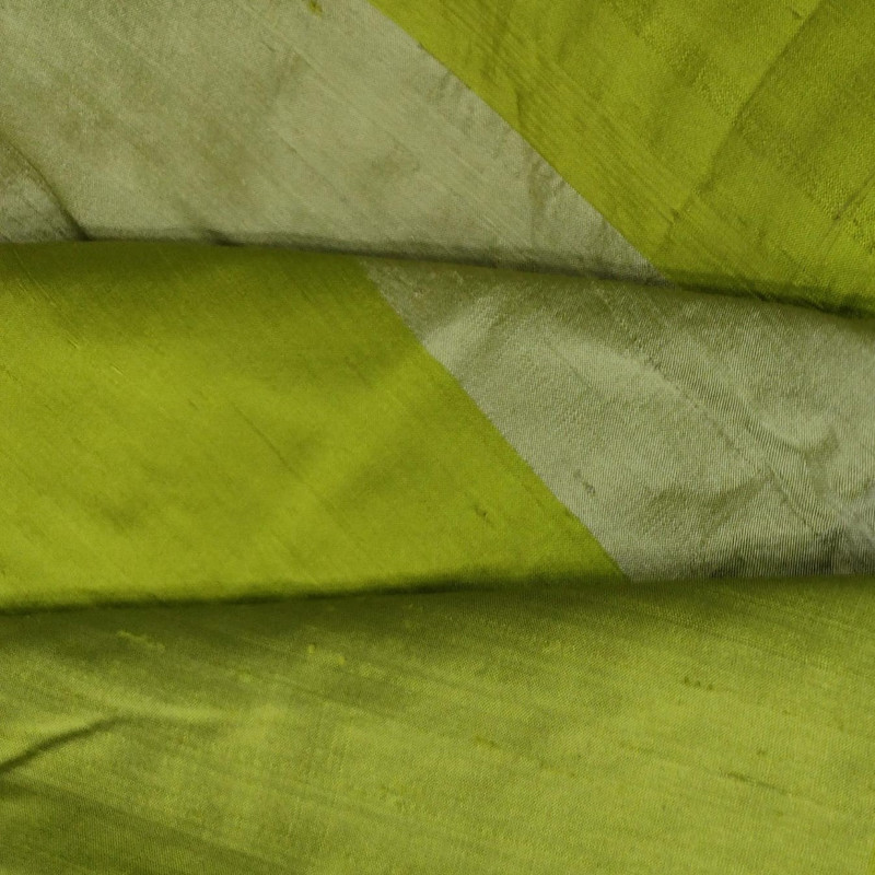 Dupion Silk -Yellow & Green-Stripes