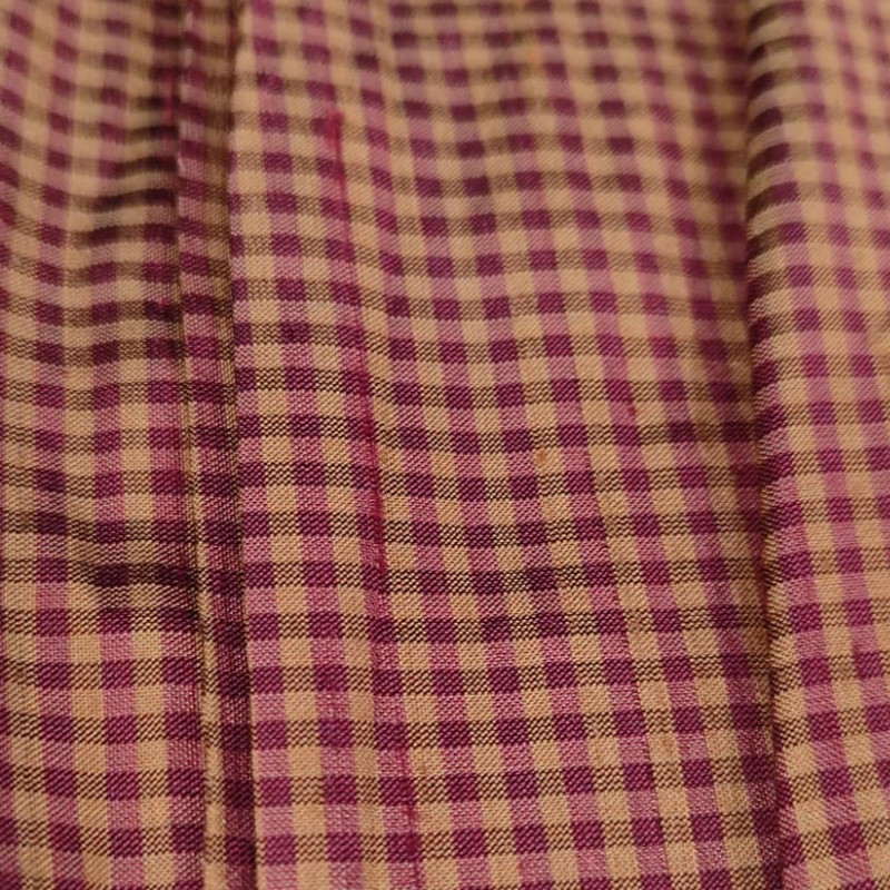 Dupion Silk -Violet & Cream-Check