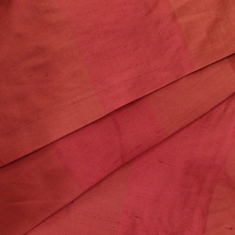 Dupion Silk -Red-Stripes