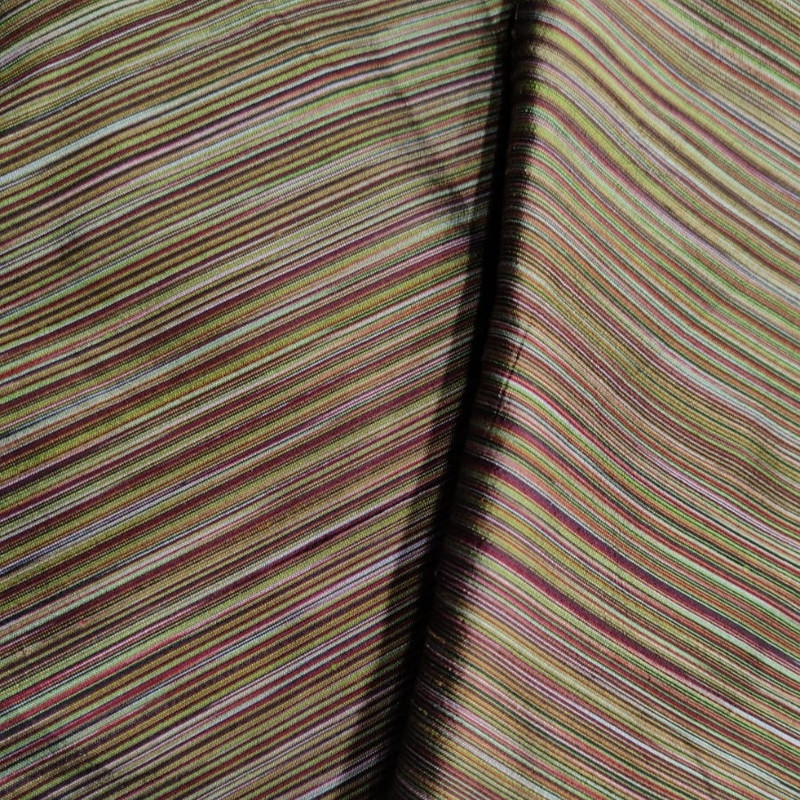 Dupion Silk -Brown-Stripes
