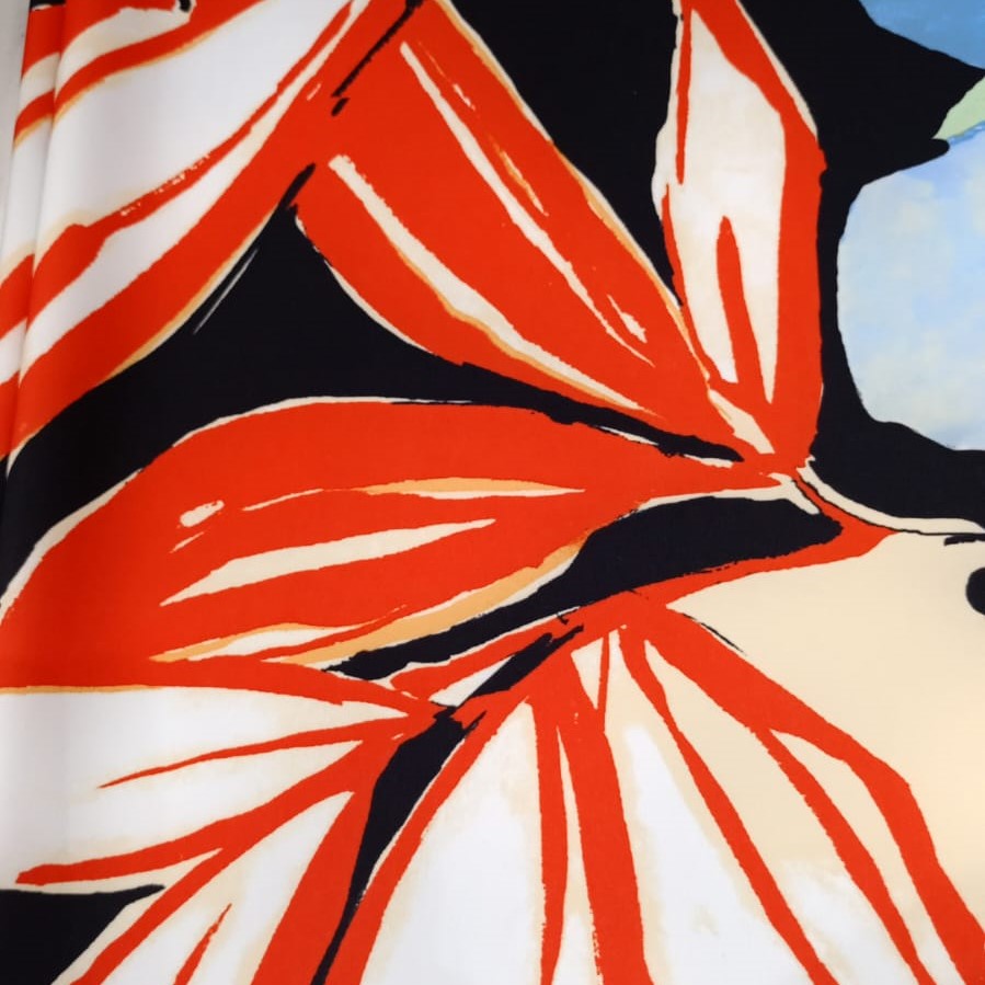 Tropical Print On Banana Crepe S23-BCPS27