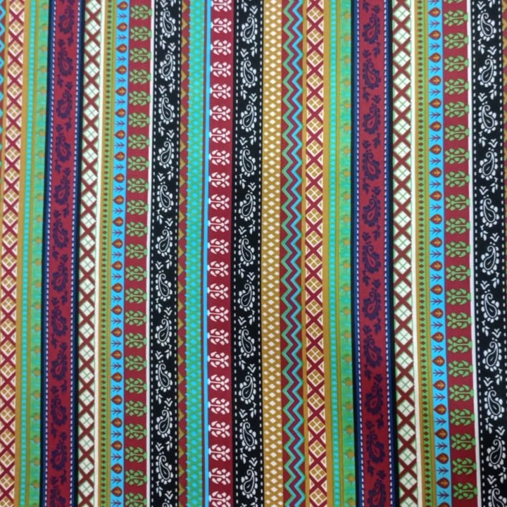 Bohemian Print On Korean Satin S23 KSPS121