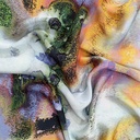 Abstract Print On Habutai Satin S24 HSPS14