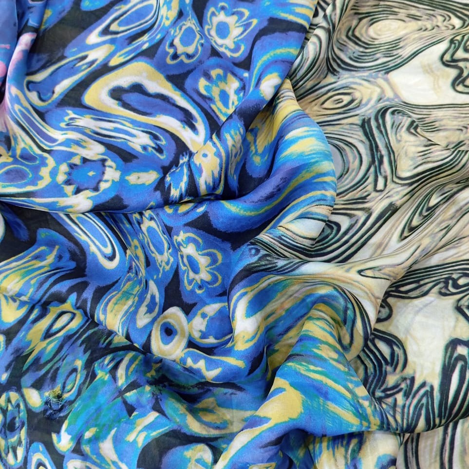 Grafiti Wall Art Print On Habutai Satin S24 HSPS46