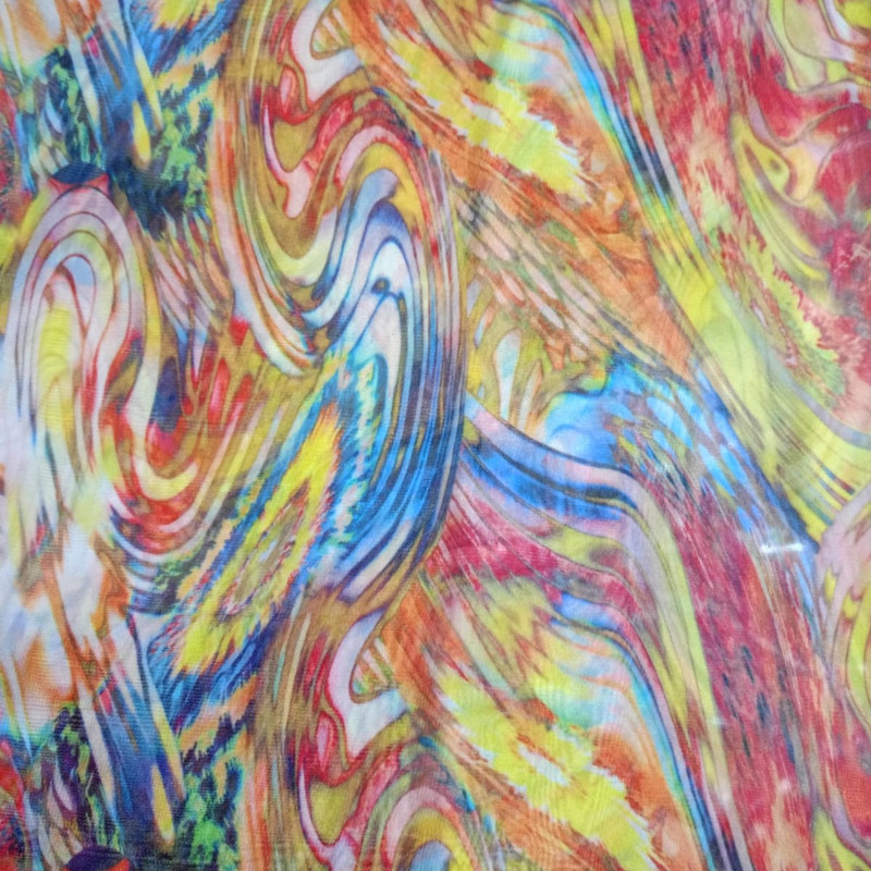 Abstract Art Print On Habutai Satin S24 HSPS69