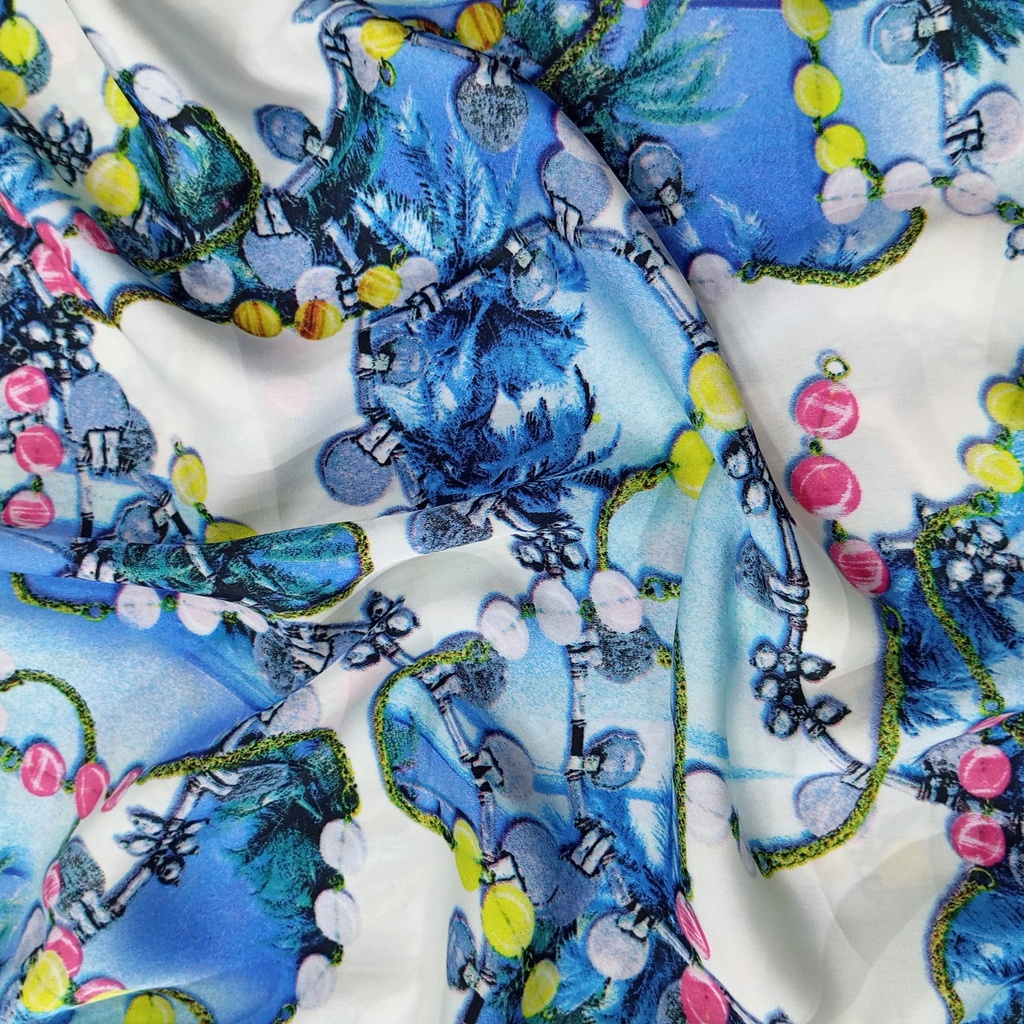 Modern Art Work Print On Habutai Satin S24 HSPS12