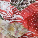 Red & White Marble Print On Habutai Satin S24 HSPS48