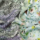 Sky Base Border Floral Print On Habutai Satin S24 HSPS58