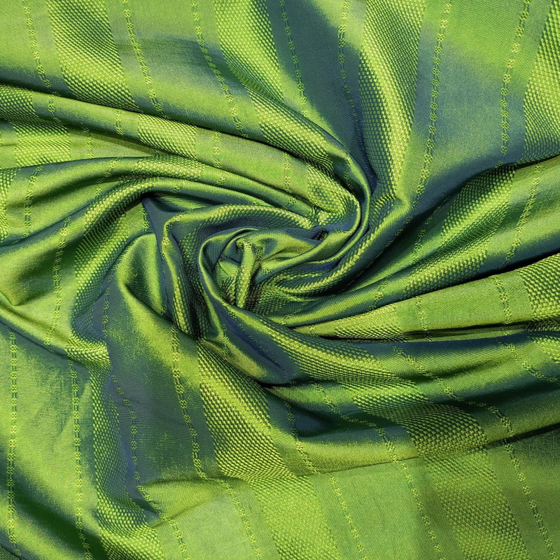 Weave Stripes Prints On Embroidered Taffeta