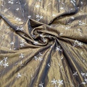 Jasmine Flower Prints On Embroidered Taffeta