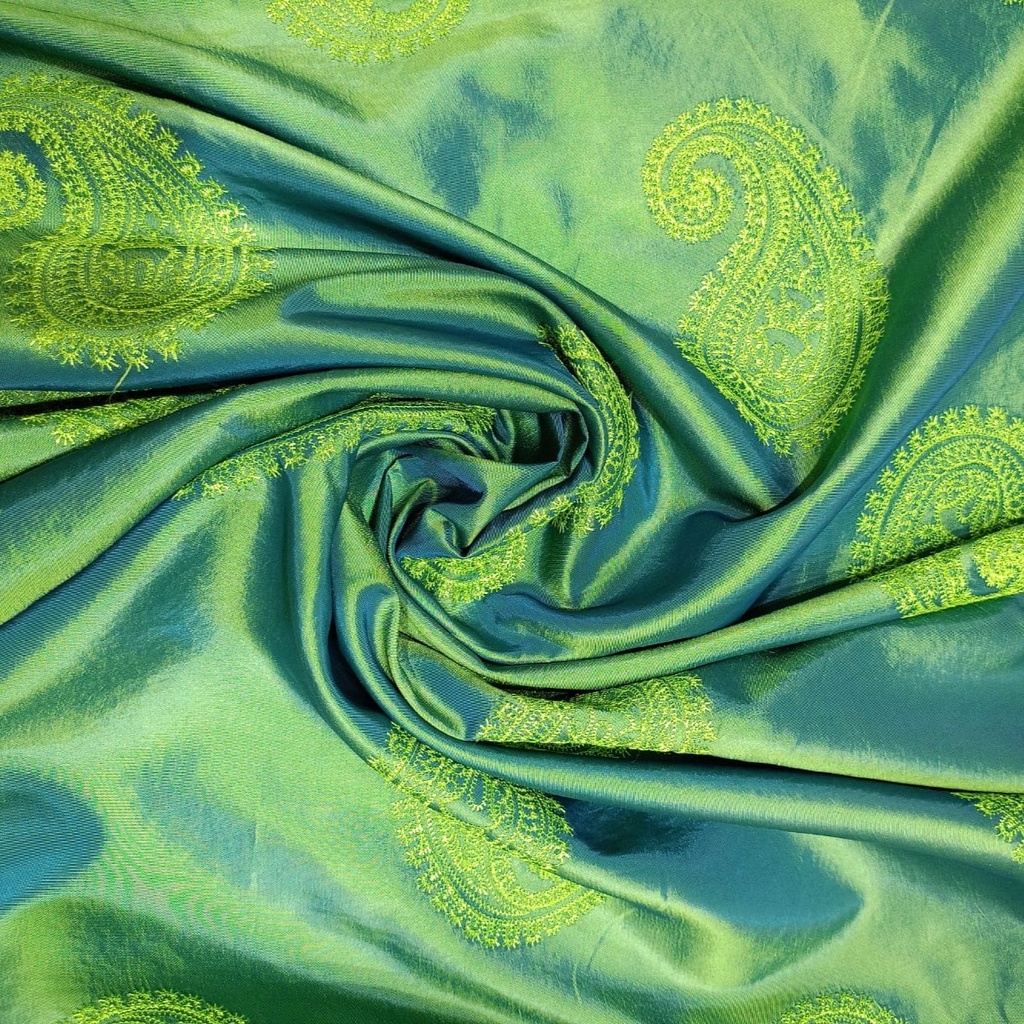 Paisley Prints On Embroidered Taffeta