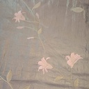 Pink Lily Olive Base Prints On Embroidered Taffeta ETPS06
