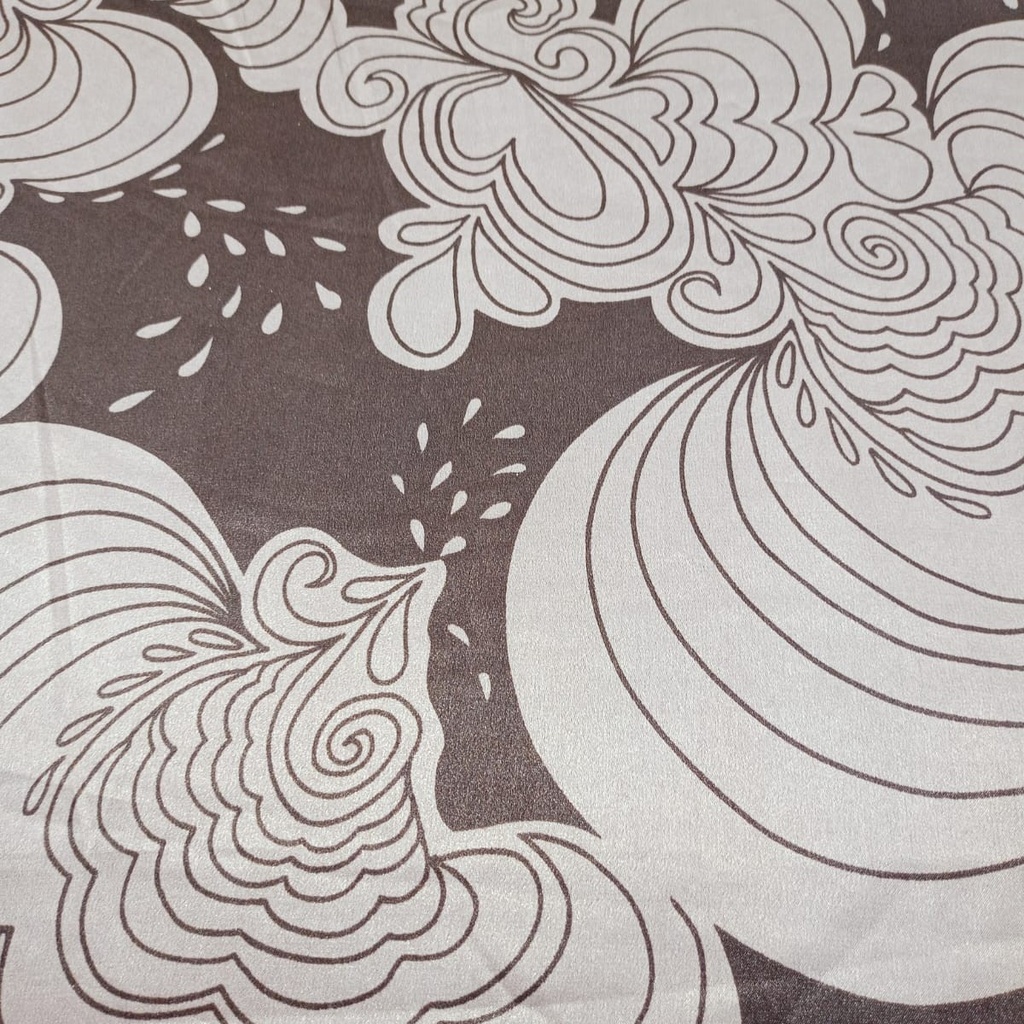 Cloud Brown Base Print On Satin Lycra S24 SLPS01