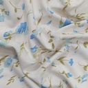 Floral White Base Print On Korean Satin S24 KSPS109