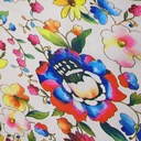 Multi Colour Flower Print On Koren Satin S24 KSPS122