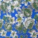 Blue Base Flower Print On MTL 03