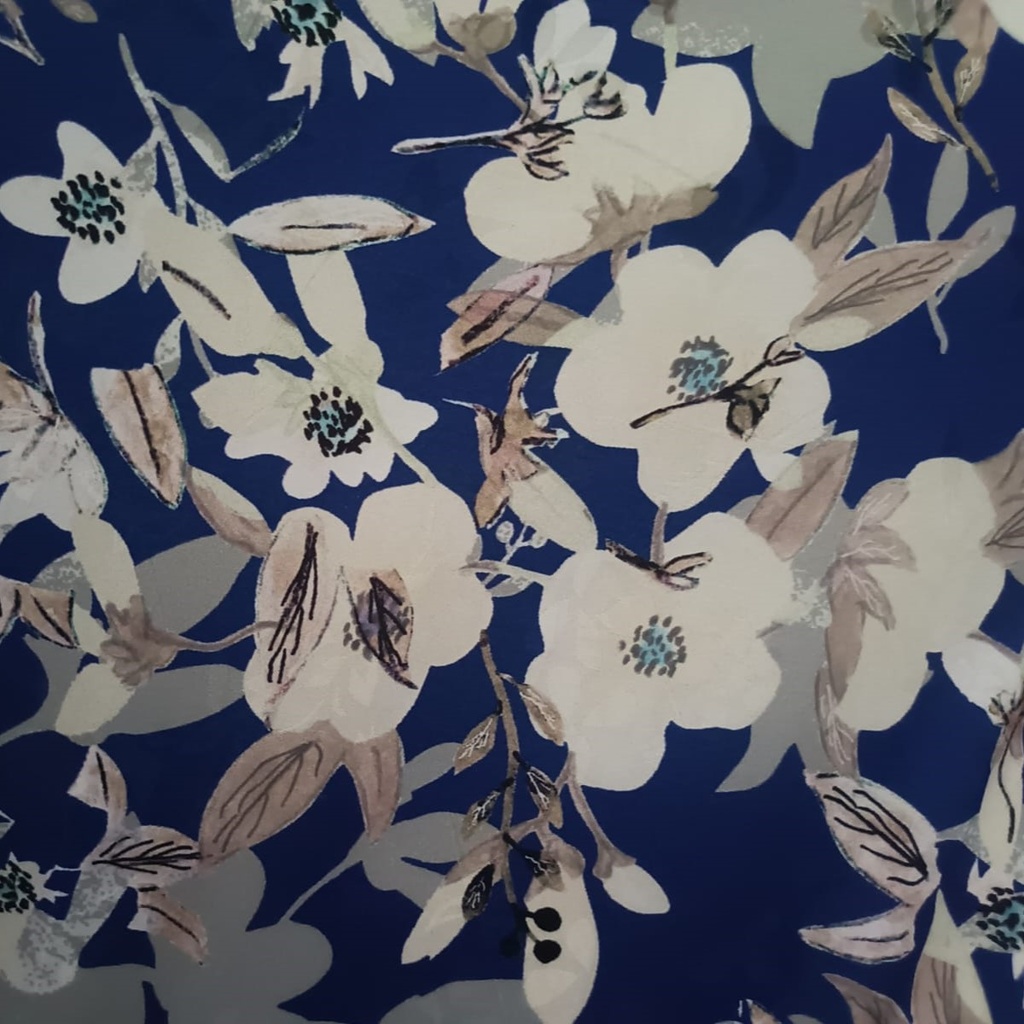 Blue Base Floral Japanese Jacquard Print (SS24N-JJ05)