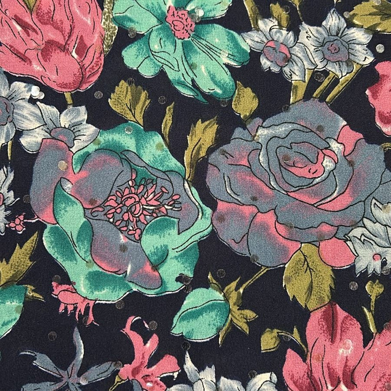 Print With Sequins On Poly Crepe (SS25) FFFS31