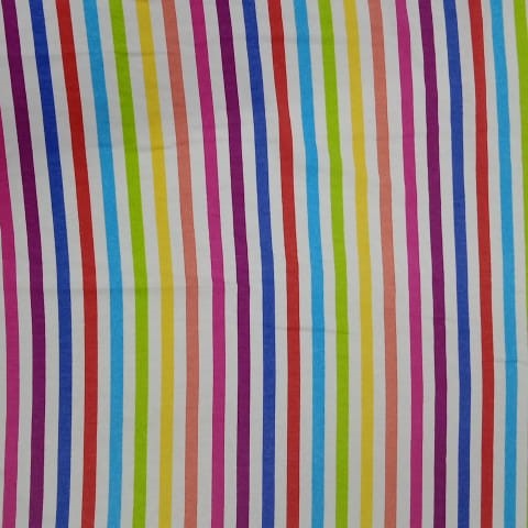 Rain Bow Stripes Print On Viscose Knitted S24 VKPS04