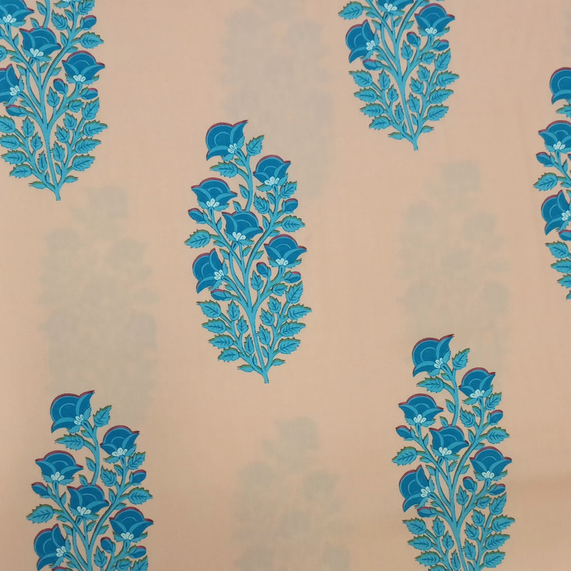 Cream Base Flowers Print On Parsi Boski S24 PBPS40