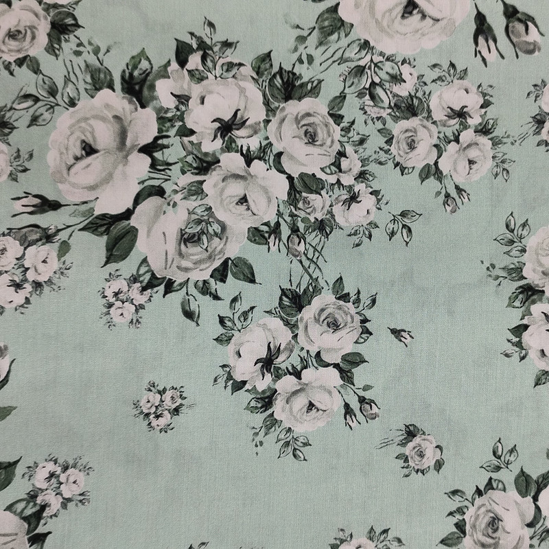 White Rose Garden Print On Parsi Boski S24 PBPS42