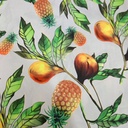 Grey Base Pineapple Print On Korean Satin S24 KSPS101