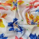 Multi Colour Flower Print On Habutai Satin S24 HSPS60