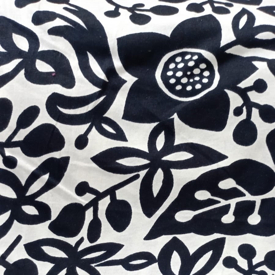 Abstract Flower Print On Cotton Knitted CKPS02