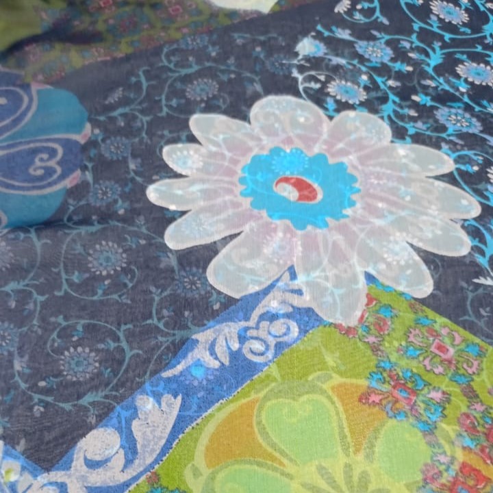 Flower Print On Silk Georgette SGPS04