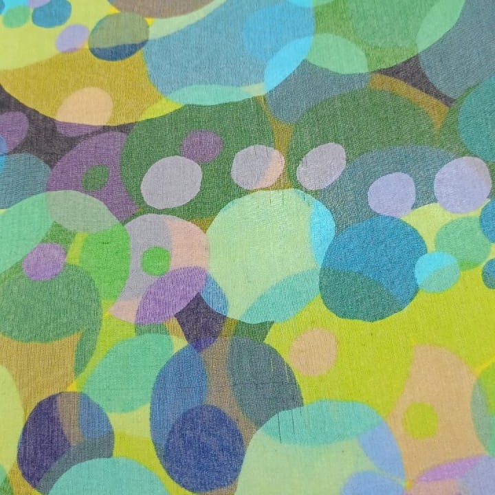 Multicolour Spots Print On Silk Georgette SGPS12