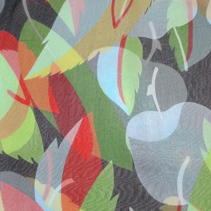Abstract Leaf Print On Silk Georgette SGPS20