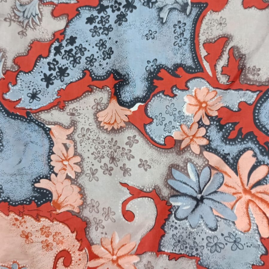 Abstract Cloud Print On Silk Habutai 44 Inch SHPS02