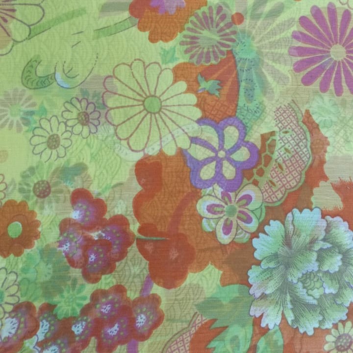 Sea Flowers Print On Poly Chiffon PCPS23