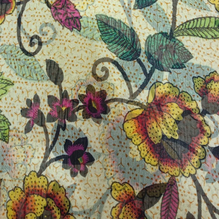 Floral Print On Poly Chiffon PCPS24