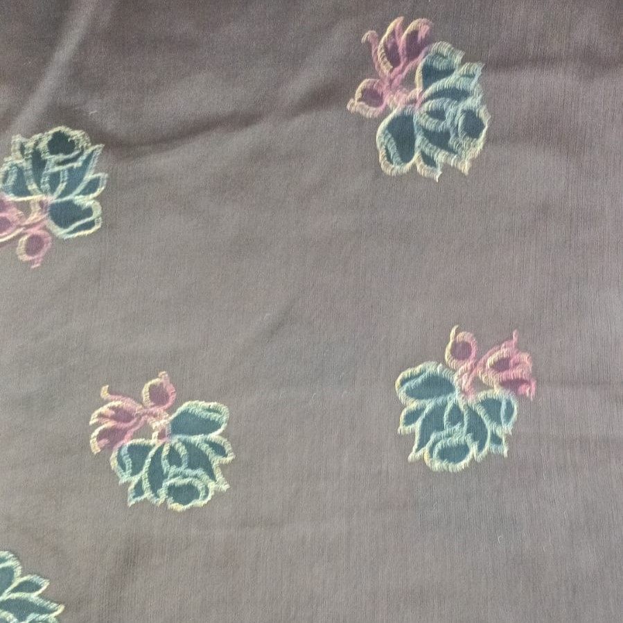 Rose Lurex Print On Poly Chiffon PCPS37