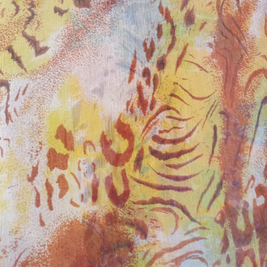 Tiger Print On Poly Chiffon PCPS44