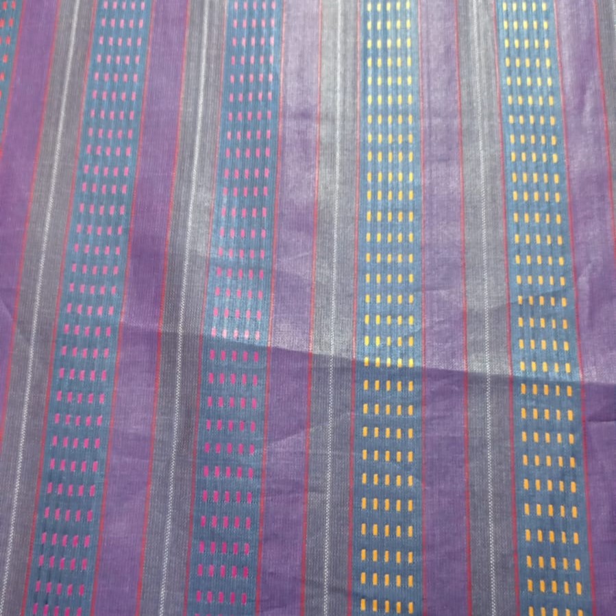 Matka Silk Cotton Stripes Dyed Fabric MSCS06