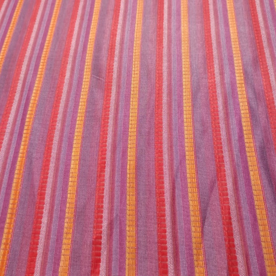 Matka Silk Cotton Stripes Dyed Fabric MSCS09
